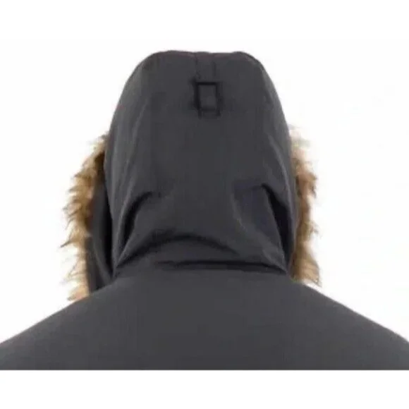 Gerry Men's XXL Black Down Parka Faux Fur Hood Button Zip up JCK0210